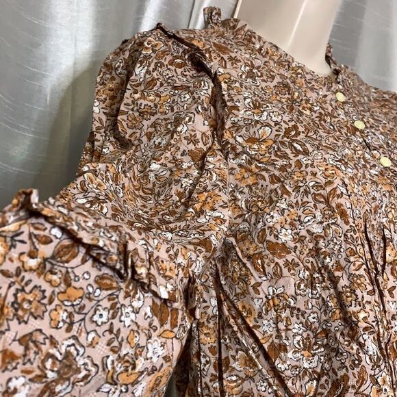 Universal Thread size XS mauve floral prairie blouse - Picture 4 of 7